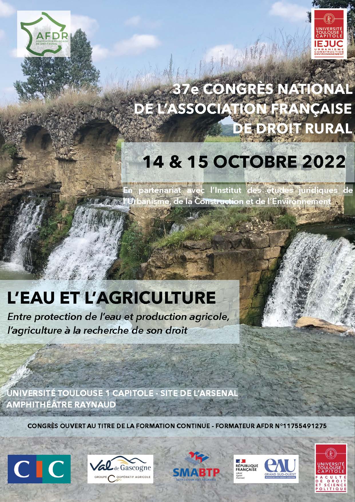 Affiche du 37e congrès national de l'association française de droit rural