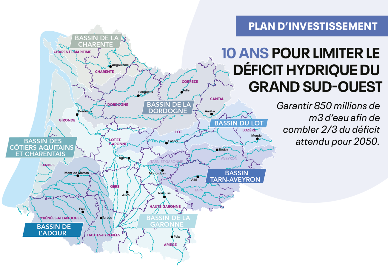 Carte du bassin Adour-Garonne